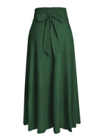 1 x RAW Customer Returns Women s High Waist Maxi Skirt Pockets with Side Slit Long A-Line Skirt Army Green M - RRP €31.16