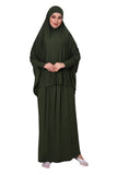 1 x RAW Customer Returns ihvan online Muslim Dresses for Women, Two Piece Long Sleeve Islamic Prayer Dress, Hijab, Cream - RRP €61.74