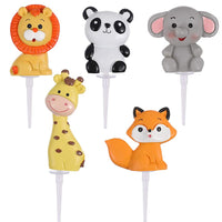 5 x Brand New 5 Pieces Animal Cupcake Toppers, Birthday Cake Topper, Cake Topper, Cake Decoration, Cupcake Toppers, Fox Elephant Panda Giraffe Lion, for Kids Shower Baby Party Birthday - RRP €59.45