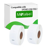 1 x RAW Customer Returns Molabel Return Address Labels - 2 Rolls for Dymo S0722520 11352-25mm x 54mm Compatible with Dymo LabelWriter 550 Printers - 500 Labels per Roll - RRP €22.18