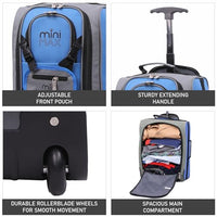 1 x RAW Customer Returns Aerolite MiniMAX 20L Ryanair 40x20x25 Maximum Size Hand Luggage Under Seat Trolley Backpack Cabin Carry On Bag with 2 Years Warranty Blue  - RRP €38.76