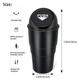 2 x RAW Customer Returns YIOVVOM Car Trash Can with Lid Universal Mobile Phone Trash Can for Cup Holder in Console Mini Trash Can Car Trash Can for Car Office Home Black, 1  - RRP €18.12