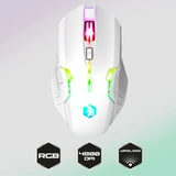 1 x RAW Customer Returns EMPIRE GAMING - RF903 Gaming Mouse, 2.4GHz Wireless Rechargeable - LED Backlight RGB - Ergonomic - 4800 DPI 500 Hz - PS4,PS5,XboxOne Series,PC and Mac - White - RRP €21.99