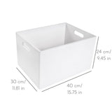 1 x RAW Customer Returns Creative Deco XXL Large White Wooden Box Fruit Box Basket 40x30x24cm -1cm with handles without lid Wooden box wooden box crate Easter decoration Easter gift for documents toys tools - RRP €38.24