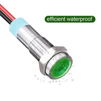 1 x RAW Customer Returns Gebildet 10pcs 6mm 230VAC LED Metal Indicator Light Waterproof Signal Lamp Green  - RRP €10.81