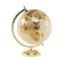 1 x RAW Customer Returns Earth globe, world globe 20cm with golden metal base - decoration and gift - RRP €39.95