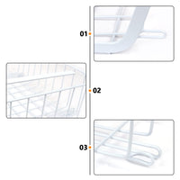 1 x RAW Customer Returns Pack of 4 undershelf storage baskets, metal hanging baskets, under cabinet hanging baskets, shelf storage organizer cabinet baskets, for kitchen, office, bathroom, cupboard, white - RRP €42.35