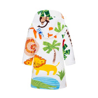 1 x RAW Customer Returns Taigood Children Bathrobe Boys Girls Hooded Bathrobes Baby Soft Pajamas Sleepwear Zoo - RRP €19.99