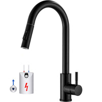 1 x RAW Customer Returns Low Pressure Kitchen Tap Black Kitchen Tap Low Pressure Kitchen Tap Mixer Tap with Shower Extendable 360 Swivel Sink Tap Kitchen Two Jet Types Water Jet Types Tap  - RRP €61.28