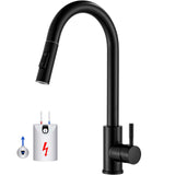 1 x RAW Customer Returns Low Pressure Kitchen Tap Black Kitchen Tap Low Pressure Kitchen Tap Mixer Tap with Shower Extendable 360 Swivel Sink Tap Kitchen Two Jet Types Water Jet Types Tap  - RRP €61.28