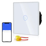 1 x RAW Customer Returns BSEED Single Live WiFi Touch Sensor Switch 2.4GHz Wifi NO Neutral Wire Required 1 Gang 1 Wag White Smart Life Tuya Google Alexa Compatible Wall Light Switch for Glass Panel - RRP €25.1