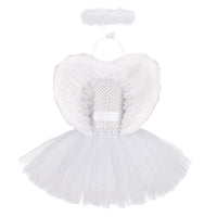 1 x RAW Customer Returns IBTOM CASTLE Angel Costume Children, Girls Angel and Devil Angel Wings Costume Tutu Dress with Angle Halo Headband Angel Wings Set for Carnival Halloween Christmas Carnival White 7-8 Years - RRP €38.05