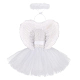 1 x RAW Customer Returns IBTOM CASTLE Angel Costume Children, Girls Angel and Devil Angel Wings Costume Tutu Dress with Angle Halo Headband Angel Wings Set for Carnival Halloween Christmas Carnival White 7-8 Years - RRP €38.05