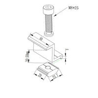 1 x Brand New 12 pieces solar module bracket end clamp - Adjustable edge clamps for the secure mounting of photovoltaic solar panels on the roof 35mm including screws and nuts - RRP €24.0