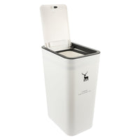 1 x RAW Customer Returns Alipis Slim Trash Can Plastic Trash Can 10 L Garbage Bin with Pressure Lid for Kitchen Bathroom Living Room Office White - RRP €25.59