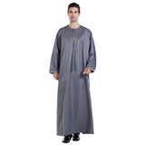 1 x Brand New Xingsiyue Muslim Kaftan for Men - Islamic Arabic Robes Long Sleeve Loose Ethnic Clothing Dubai Middle East Jubba Thobe - RRP €46.15