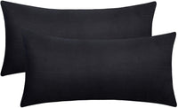 2 x Brand New Set of 2 pillowcases 40 x 80 cm - 500TC 100 cotton super soft pillowcase - black pillowcases with zipper Pillowcase - RRP €28.8