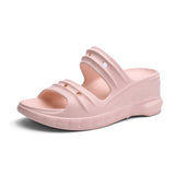 1 x RAW Customer Returns Yeeteepot women s platform sandals summer wedge heel slippers platform mules soft slip-on sandals wedges thick slippers pink 35 36 EU 36 37 CN - RRP €60.0