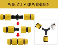 1 x RAW Customer Returns Voarge 24 Piece Hose Connector Set 1 2 Inch Quick Coupling, 1 2 Inch and 3 4 Inch Tap Hose Connector, 1 2 Connector for Pipe Connecting Garden Tools YELLOW-24  - RRP €10.7