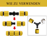 1 x RAW Customer Returns Voarge 24 Piece Hose Connector Set 1 2 Inch Quick Coupling, 1 2 Inch and 3 4 Inch Tap Hose Connector, 1 2 Connector for Pipe Connecting Garden Tools YELLOW-24  - RRP €10.7