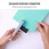 1 x RAW Customer Returns Bisofice KW-Trio Desktop Punch Hole Punch Handheld DIY Mushroom Hole Puncher Paper Cutter with Ruler for Office Home School Student - RRP €16.36