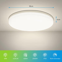 1 x RAW Customer Returns Yafido LED ceiling light Ultra Slim 48W 4320LM UFO LED ceiling light Flat 4000K Neutral white LED ceiling light for living room bedroom office kitchen bathroom 30cm - RRP €30.99