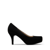 7 x Brand New DREAM PAIRS Comfortable Thin High Heels with Plateau Classic Pumps with Round Toe, Size 40, Black Nabuk, TIFFANNY - RRP €411.6