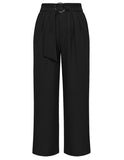 1 x RAW Customer Returns GRACE KARIN women s pants summer pants high waist pants loose straight elegant pants 16 black - RRP €36.29