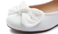 1 x RAW Customer Returns Feversole Women s Fashion Round Toe Ballet Flat Fluffy Elastic Cute Bow White 38 EU - RRP €28.99