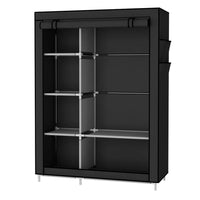 1 x RAW Customer Returns UDEAR Wardrobe Folding Closet Laundry Cabinet Clothes Storage Organizer Canvas 105 45 170 cm Black - RRP €36.29