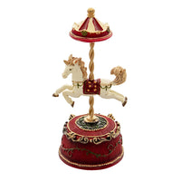 1 x Brand New HAES DECO - Music box horse - Size 12x22 cm - Color white - Material polyresin - Christmas figure, Christmas decoration - RRP €30.0