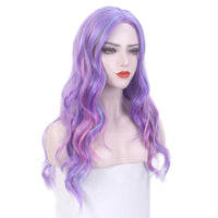 1 x RAW Customer Returns STfantasy Purple Ombre Pink Women Wigs Long Straight Layer Synthetic Hair for Girls Ladies Female Cosplay Anime Costume Party Carnival G436  - RRP €29.09