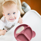 1 x RAW Customer Returns Baby Plates Silicone 3-Pack, Toddler Plates Silicone Non-Slip Divided Baby Plates Suction for Children Toddler Self Feeding, Dishwasher and Microwave Safe - RRP €17.78