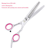 1 x RAW Customer Returns iSeaFly Dog Scissors with Round Tip, 5 in 1 Dog Scissors Set, Stainless Steel Cat Grooming Scissors, Dog Grooming Scissors for Full Body, Face, Nose, Ear Pink  - RRP €29.23