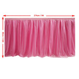 1 x RAW Customer Returns 9ft 274cm Pink Table Skirt, Romantic Tulle Desk Gauze, Table Decoration, Snowflake Wonderland Tutu Tablecloth, for Baby Shower, Wedding, Birthday, Party, Bar, Valentine s Day Christmas - RRP €30.77