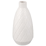 5 x Brand New Flower vases ceramic vase decoration, vase with diamond pattern for pampas grass flowers, boho decoration, decorative desktop ornament, dried flower decoration vases for living room, modern farmhouse decoration, white, 24 cm - RRP €63.0