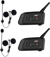 1 x RAW Customer Returns EJEAS V6 Pro BT Interphone 1200M Bluetooth Motorcycle Helmet Intercom Headset with Duplex Interphone Advanced Noise Control for up to 6 Riders 2 Piece  - RRP €118.98