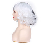 1 x Brand New Liamiona Black and White Short Curly Wig with Bangs Cosplay Wig Heat Resistant Synthetic Hair Women Fashion Wigs Adult  - RRP €16.99