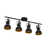 1 x RAW Customer Returns Wondlumi ceiling spotlight LED 4 flames E14 ceiling lamp living room vintage swivel 230V industrial ceiling light black matt gold kitchen lamp - RRP €56.46