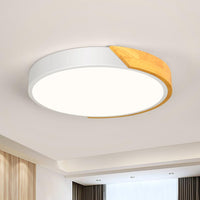 1 x RAW Customer Returns Vikaey Modern LED Ceiling Lamp, Minimalist Ceiling Lights, Acrylic Plus Wood Round LED Ceiling Light for Living Room, Bedroom, Balcony, Hallway 30Cm  - RRP €35.28