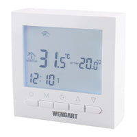 11 x RAW Customer Returns Wengart gas fireplace thermostat WG02B04BW, battery operated, digital LCD display, programmable, COM-NO-NC cable connection, white backlight - RRP €348.92