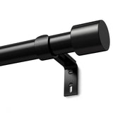 1 x RAW Customer Returns Black Curtain Rod Curtain Rod Extendable Curtain Rod Curtain Rods for Windows Outdoor Black Matt, 76 to 380 cm  - RRP €33.26