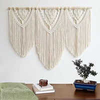 1 x RAW Customer Returns  Macrame Wall Hanging Tapestry Boho Macrame Tapestry Woven Home Wall Hanging Pediment Pattern C  - RRP €35.03