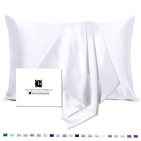 1 x RAW Customer Returns Silk pillowcase 40x80, Ravmix silk pillowcases, for hair and skin, with hidden zipper, both sides silk, mulberry silk pillowcase 40x80, 1 piece, white - RRP €24.19