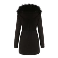 1 x RAW Customer Returns MEYOCEYO Winter Jacket Women Long Warm Lined Winter Coat with Fur Hood Winter Parka Windproof Parka Jacket Black L - RRP €73.56