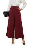 1 x Brand New Alaster Queen Marlene Pants Women Palazzo Pants Summer Pants Women Loose Long Pants Wide Leg Wine Red XXL - RRP €37.3