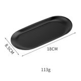 7 x Brand New GNAUMORE Oval Tray Black, Small Oval Tray Durable, Decorative Tray Oval, Candle Tray Oval, Stainless Steel Serving Tray Black, Oval Cosmetic Serving Tray, Tray Stainless Steel Oval, 18 x 8.5 cm - RRP €45.78