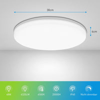 1 x RAW Customer Returns Yafido LED ceiling lamp Ultra Slim 48W 4320LM UFO LED ceiling light flat 6500K cold white LED ceiling lights for living room bedroom office kitchen balcony bathroom 30cm - RRP €30.99