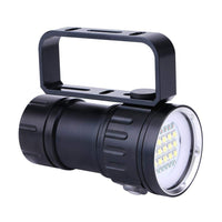 1 x RAW Customer Returns Diving Flashlight, Underwater Diving Flashlight, IPX8 18000lm 500M Waterproof Torch Outdoor Underwater Camping Lamp with Handle Bracket for Underwater Diving Deep Water Caves - RRP €62.72