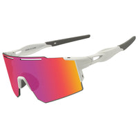 1 x RAW Customer Returns Eninedeuisou Sunglasses Cycling Glasses for Men Women UV 400 Protection Safety Glasses MTB Sports Glasses for Outdoor Sports Cycling Driving Running Golf Baseball White Red  - RRP €28.22